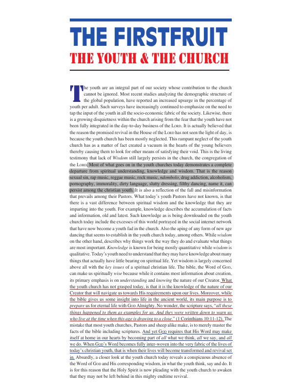 THE FIRSTFRUIT